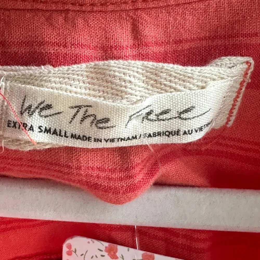 Free People Summer Breeze Stripe Top Coral Combo NWT